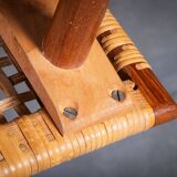 Teak Stools with Caning, 1960s, Set of 2
