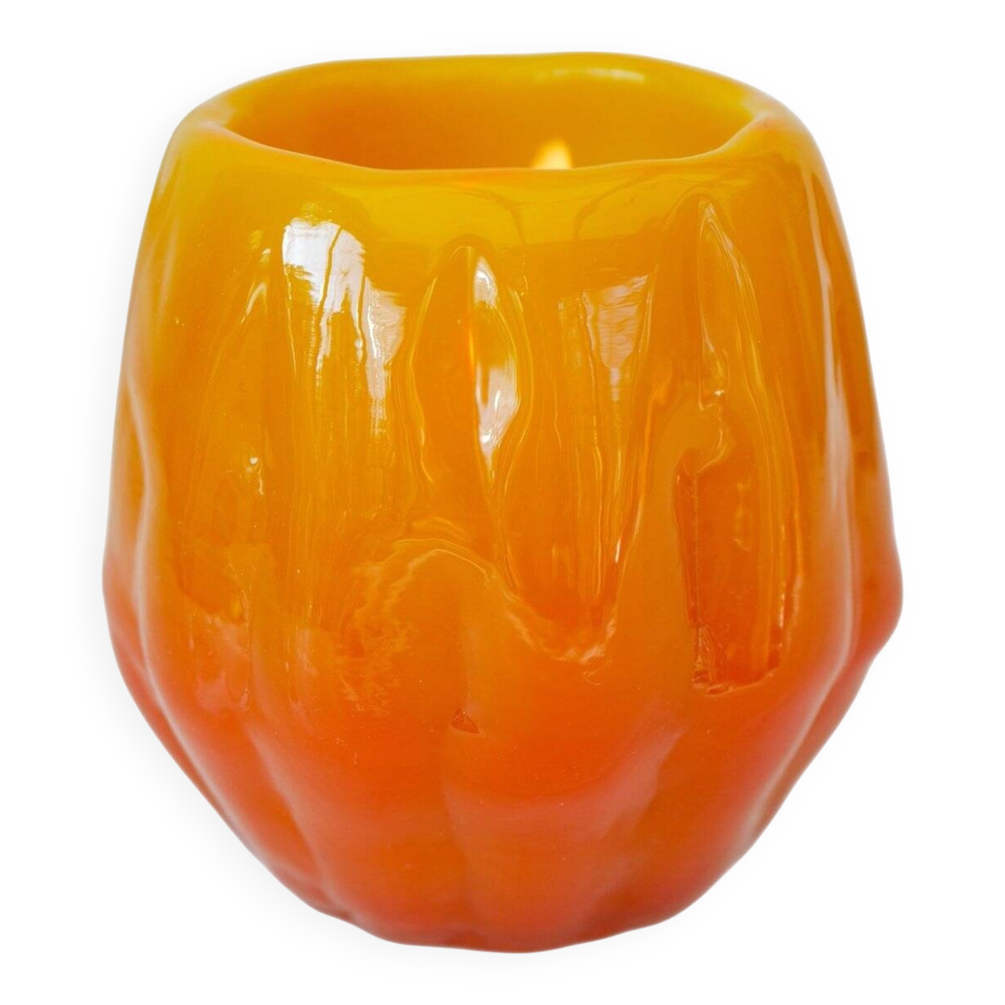 Art glass candleholder by Göte Augustsson Ruda Glasbruk