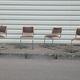 Series of 4 wooden chairs by Marcel in wood and fabric