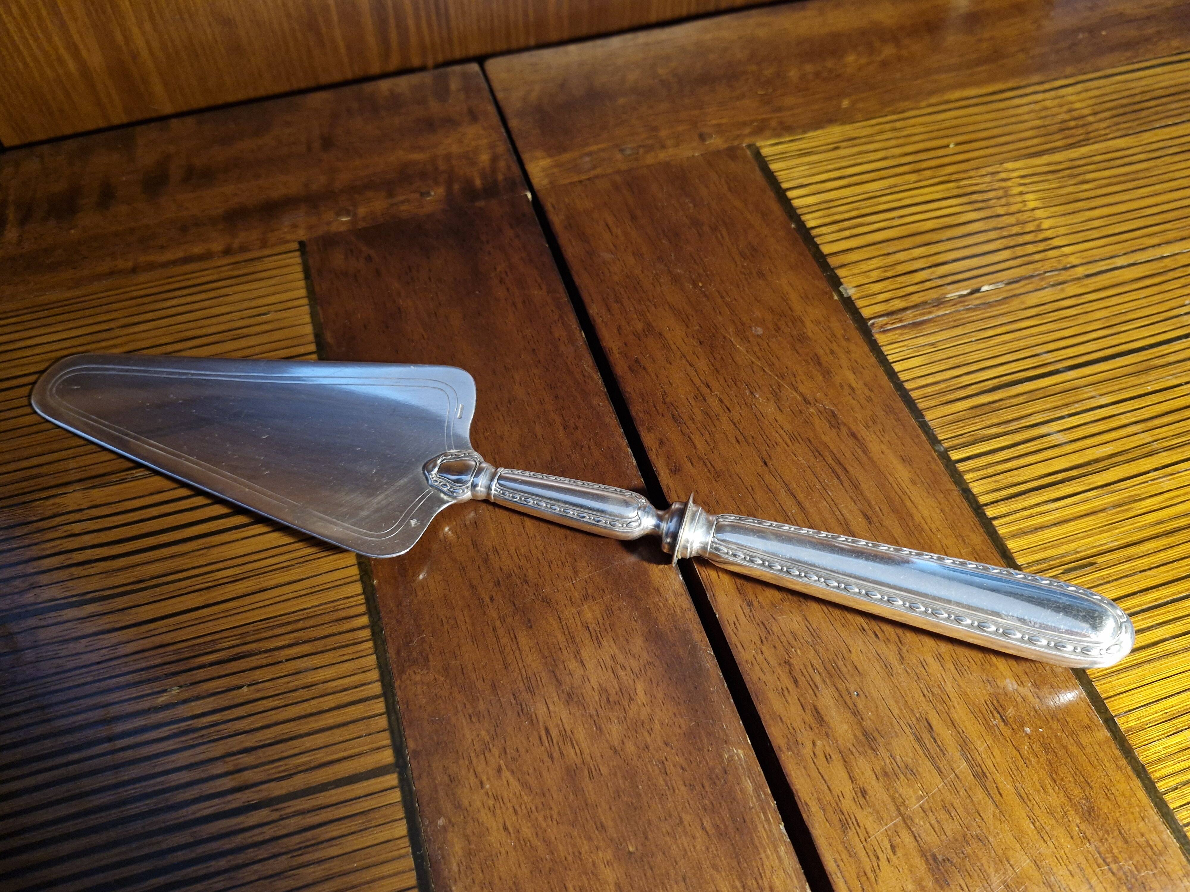 Old silver plated metal pie/cake server - Argental 2 hallmarks