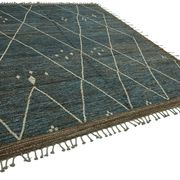 Hand-Knotted Turkish Contemporary 290 cm x 383 cm Blue Wool Carpet
