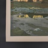 Lithograph by Henri Rivière The Aspects of Nature - The Twilight
