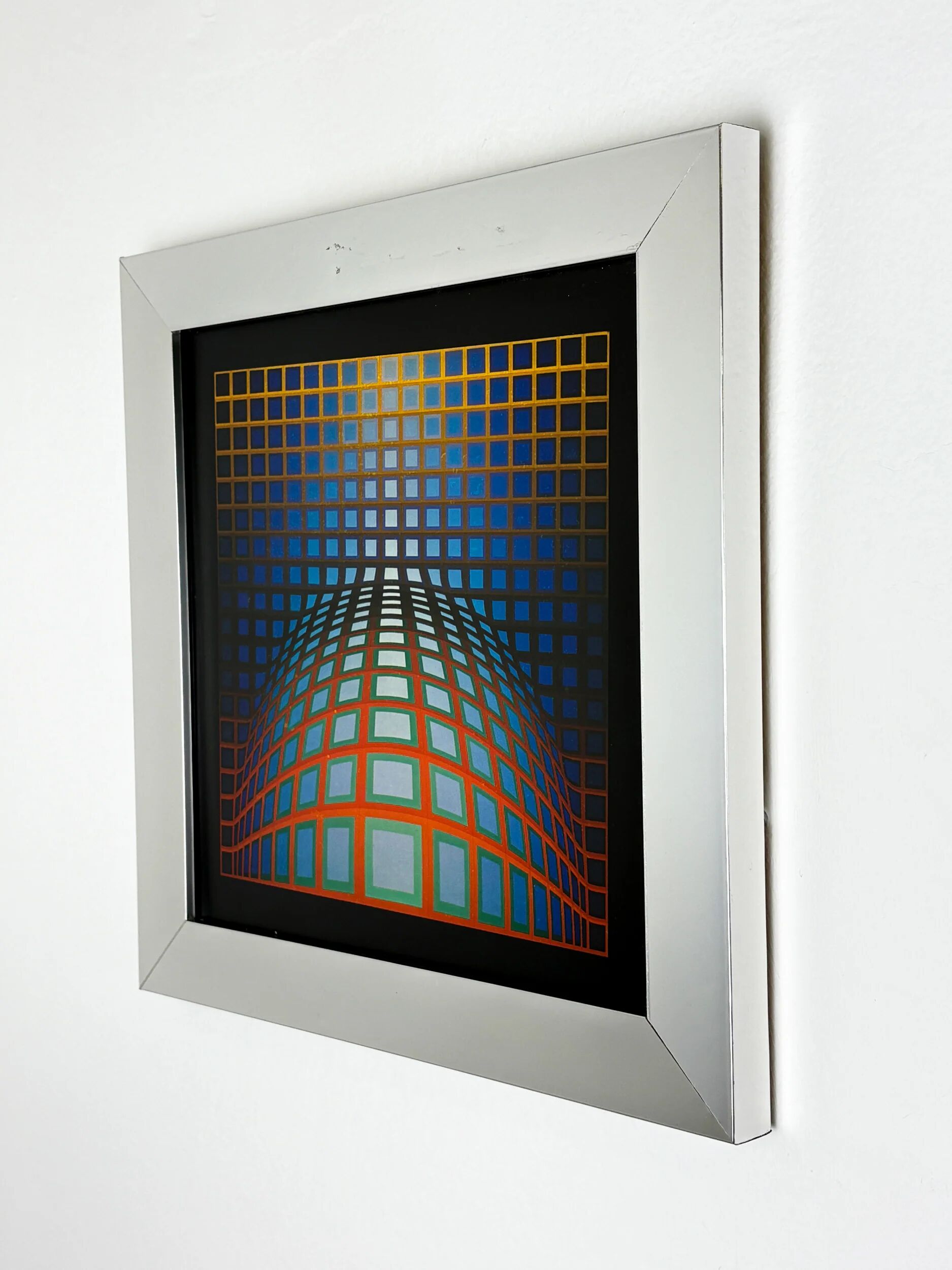 Victor Vasarely, optical composition, 1970s, offset print, framed