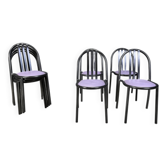 Set of Nr 222 chairs by Robert Mallet-Stevens, 1980s, Set of 8