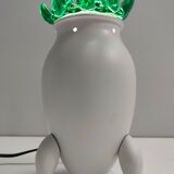 Postmodern Green Murano Glass and White Aluminum Table Lamp, Italy