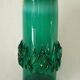 Vase en verre soufflé vert vintage, Pologne