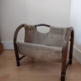Vintage rattan magazine rack