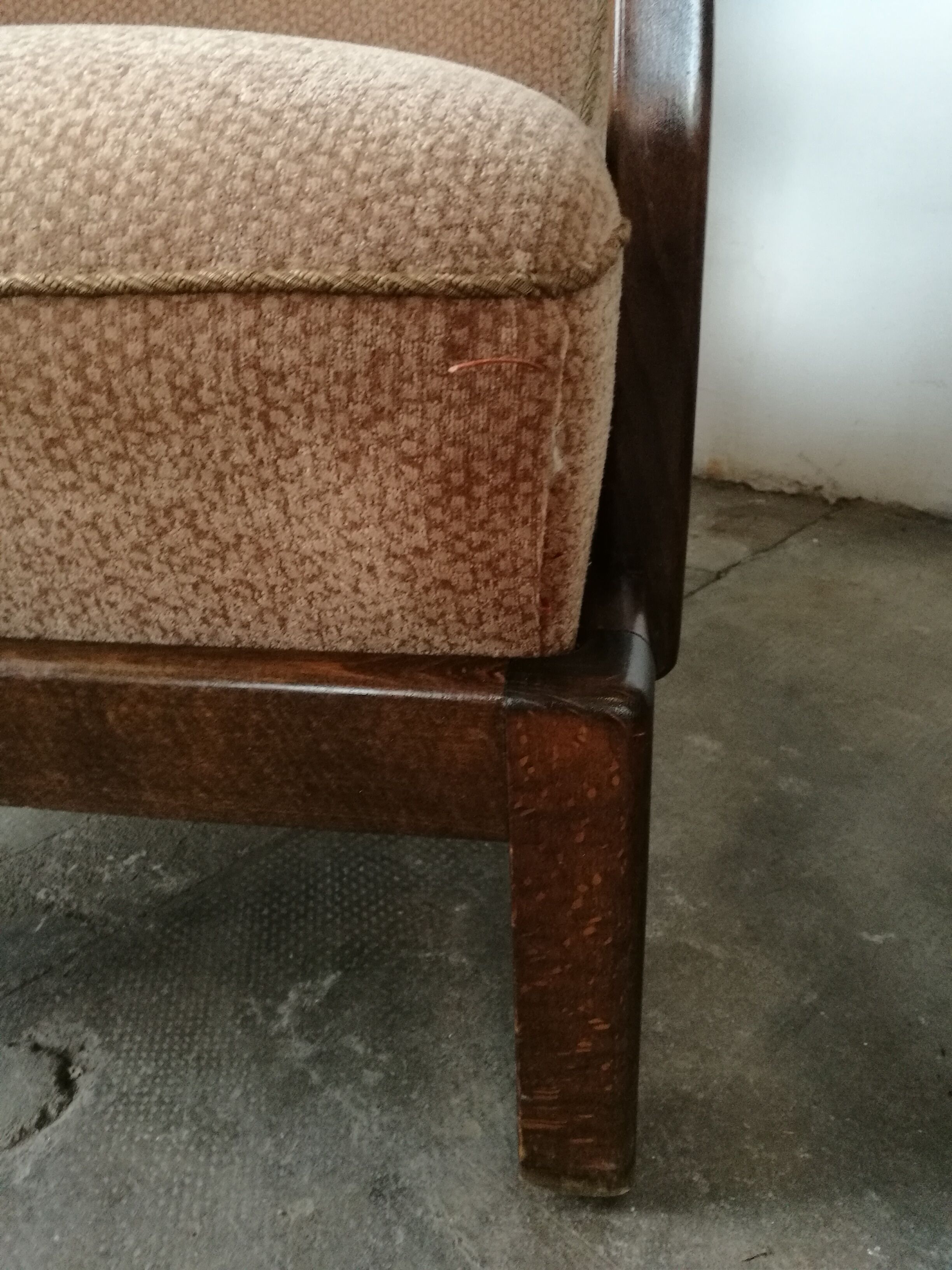 Pair of art deco velvet armchairs