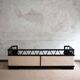 Lacquered wooden daybed with bamboo effect, 1970s