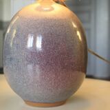 Signed ceramic lamp, rope lampshade