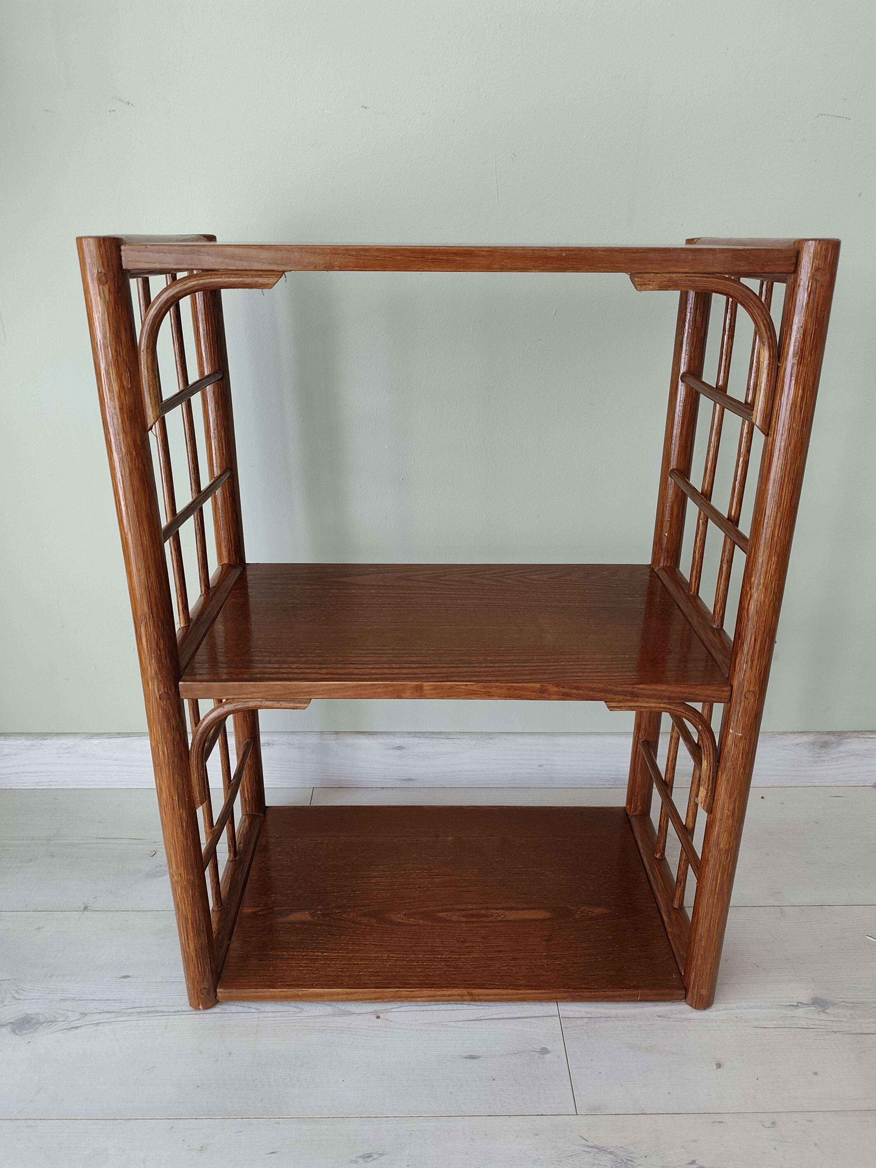 Rattan and wood shelf furniture