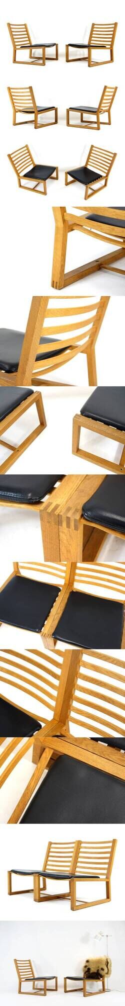 PAIR Retro Vintage Danish Design Oak Easy Chair Lounge Armchair Mid Century