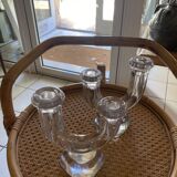 Pair of cut crystal candlesticks