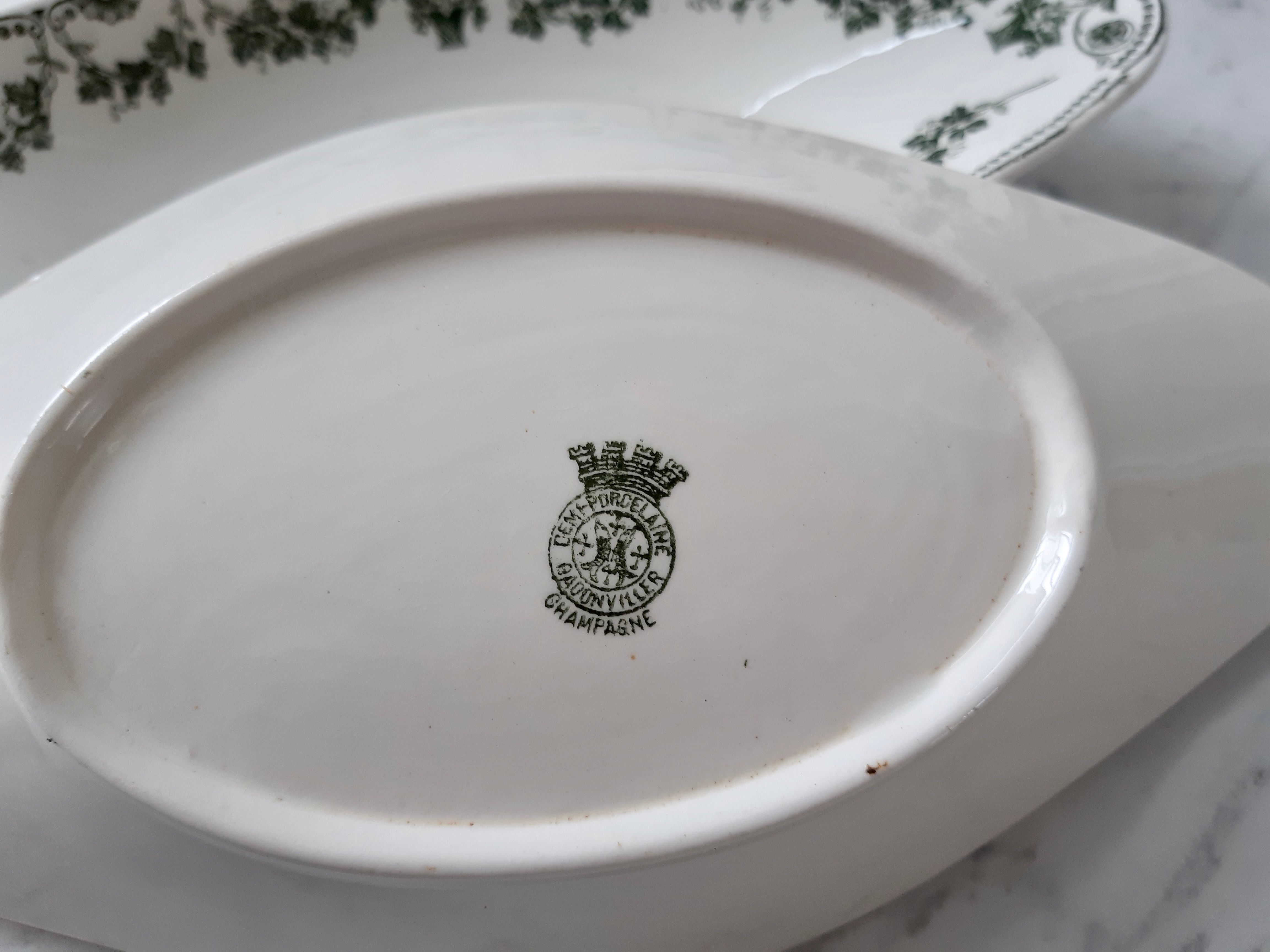 Lot of 2 ravines and gravy boat Badonvilliers model Champagne