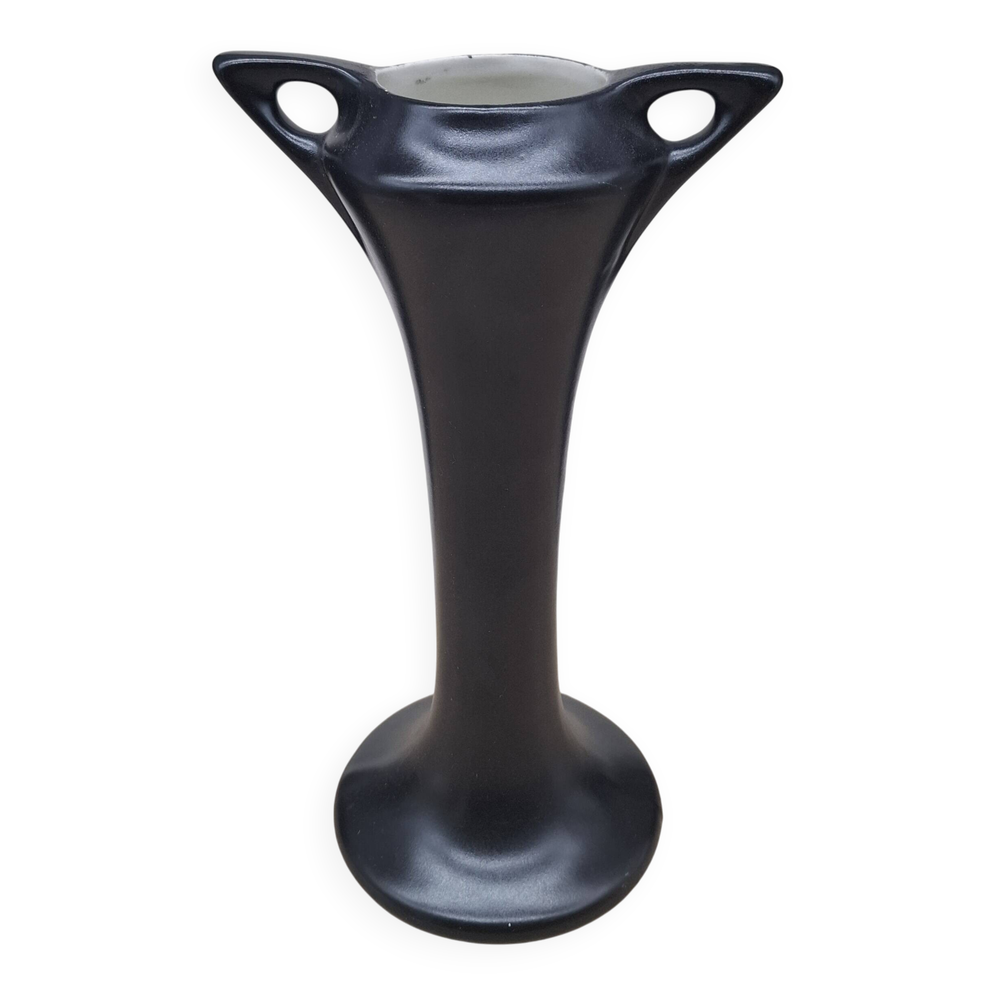 Black ceramic vase 1696