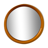 Vintage round mirror 50-60 italy in yellow backelite