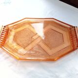 Plateau en verre rose