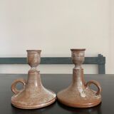Pair vintage ceramic candlesticks
