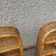 Pair of wicker rattan bookcases
