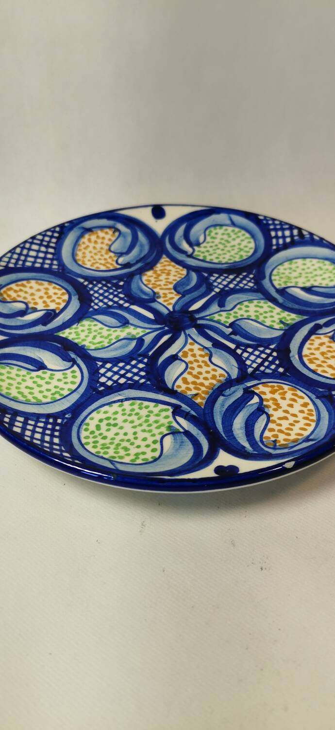 Spanish hand painted ceramic wall plate