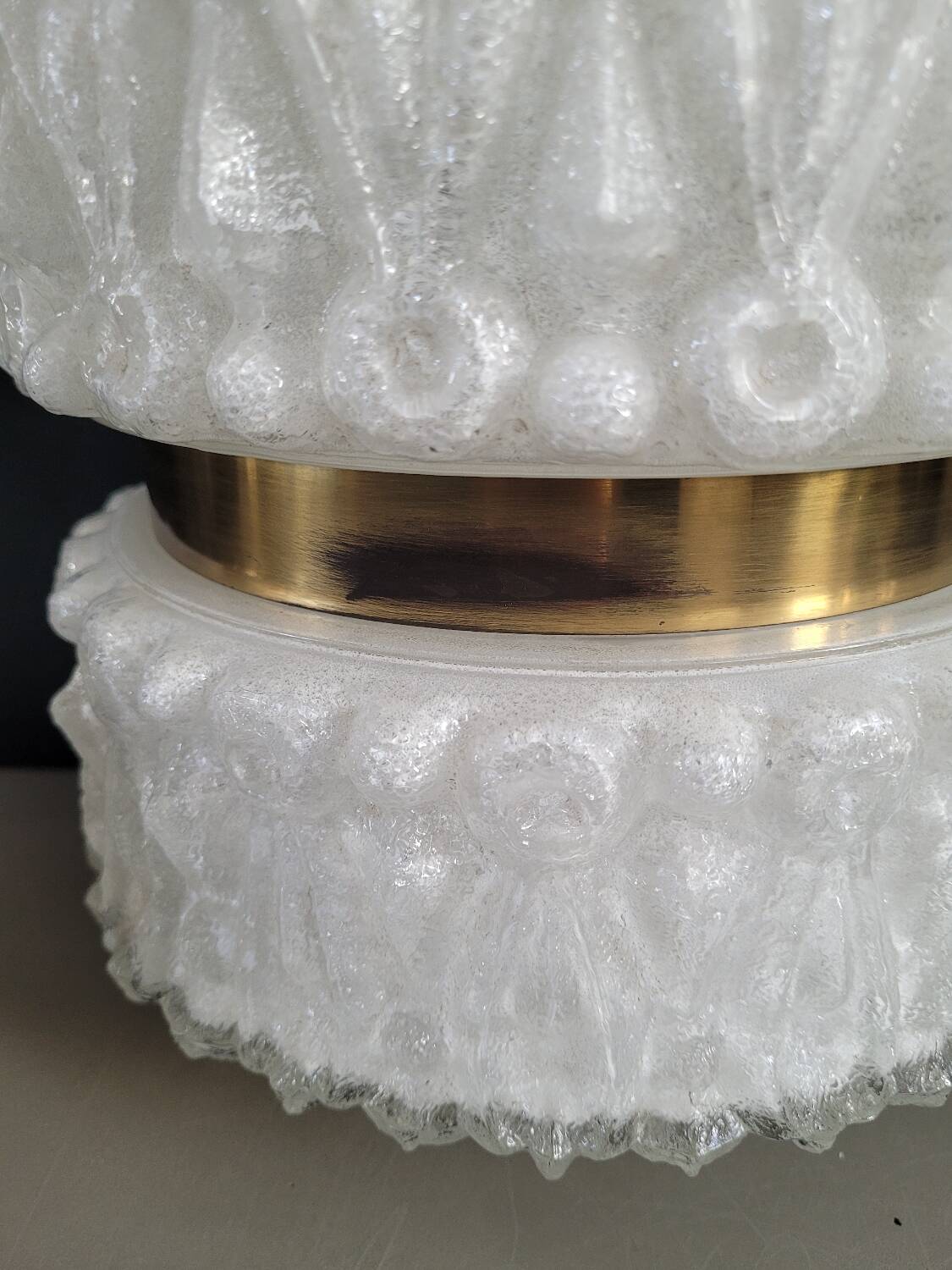 50s molded glass pendant light