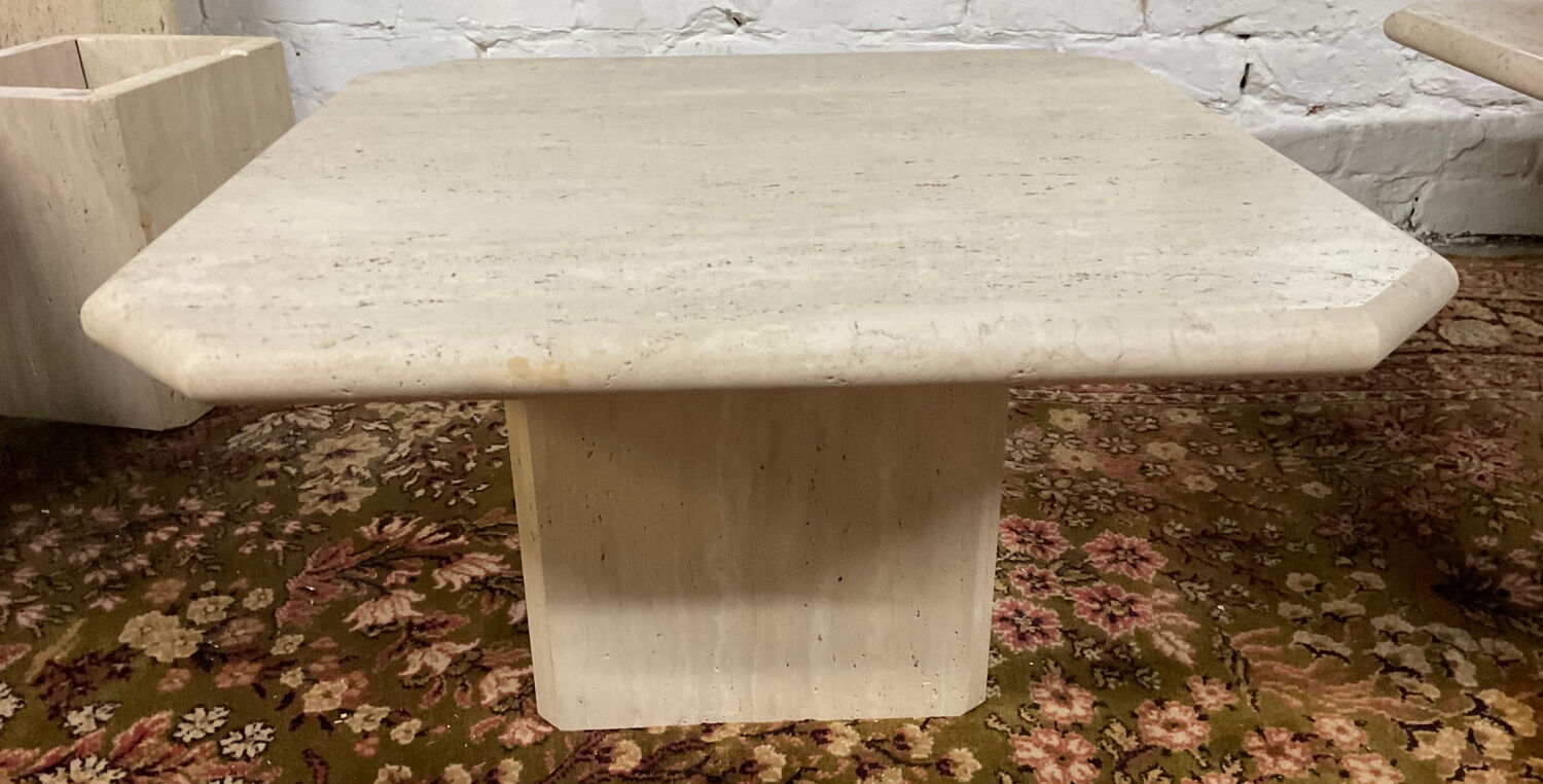 Vintage travertine coffee table in the 70s