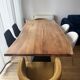 Suspended dining table in acacia wood and metal Coco