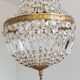 Hot air balloon chandelier with stamps
