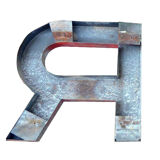 Lettre d'enseigne en zinc ancienne R