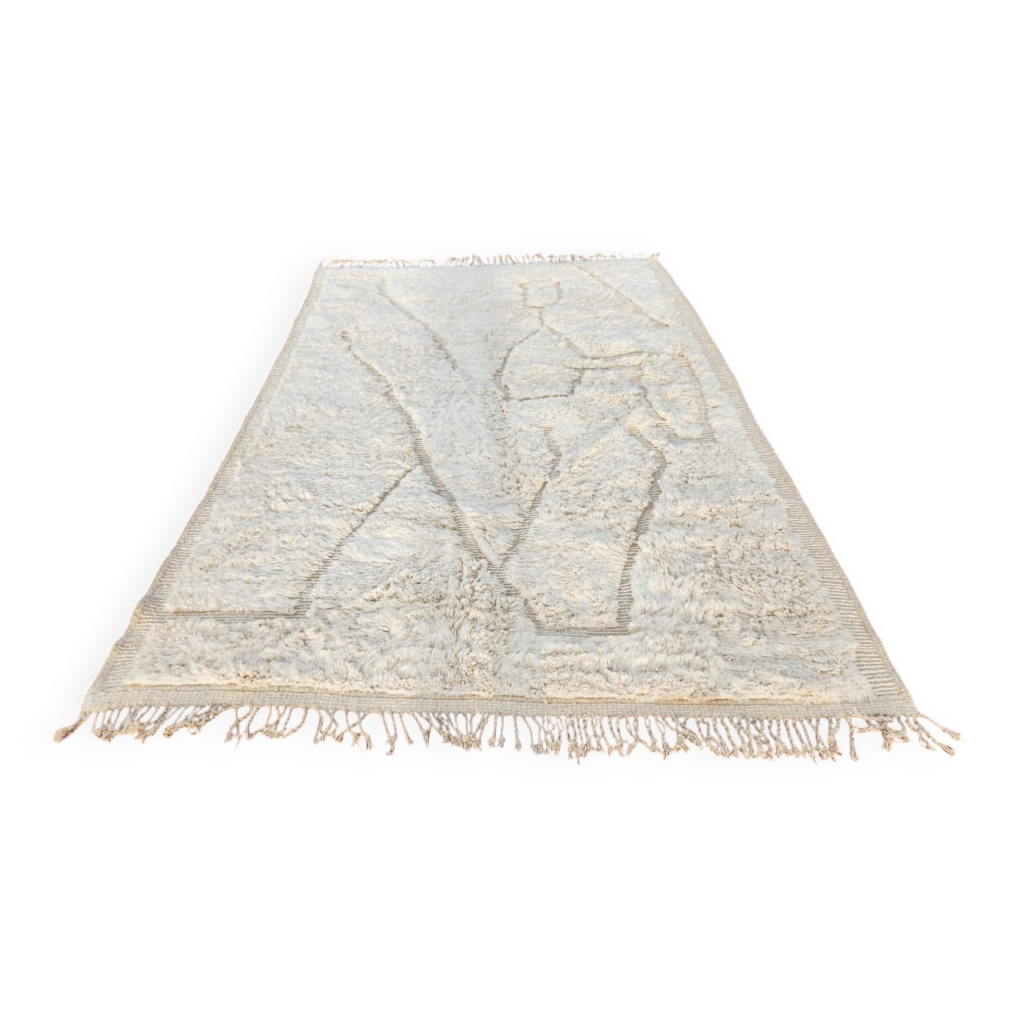 Authentic Beni Ouarain rug 300 x 200 cm in natural wool