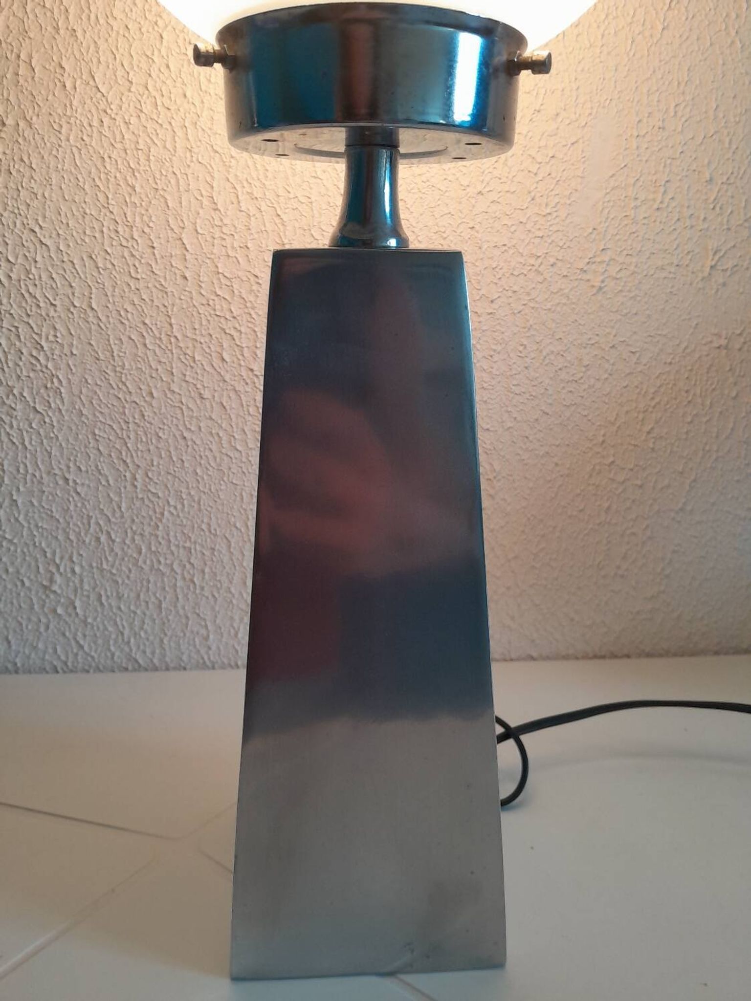 Vintage Murano Globe Chrome Lamp