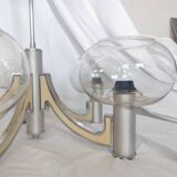 5-branched chandelier by Sciolari, Italy, space age, 1970