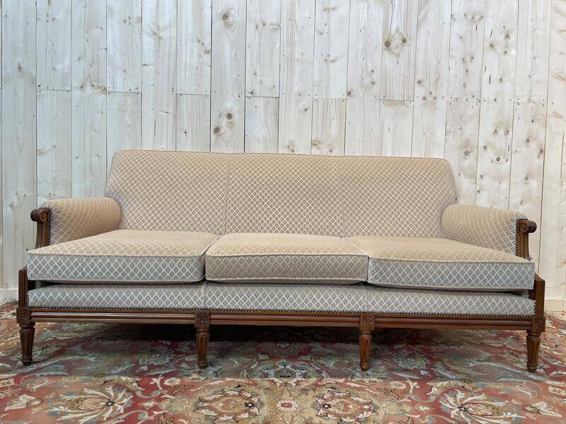 Louis XVI Living Room Sofa and Pair of Bergeres