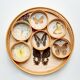 Plateau papillons et 6 dessous de verres