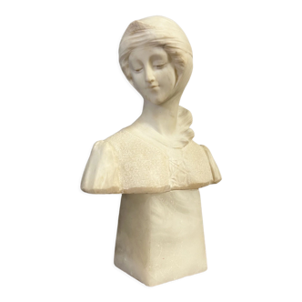 Buste en marbre époque Art Nouveau signé Bertrand