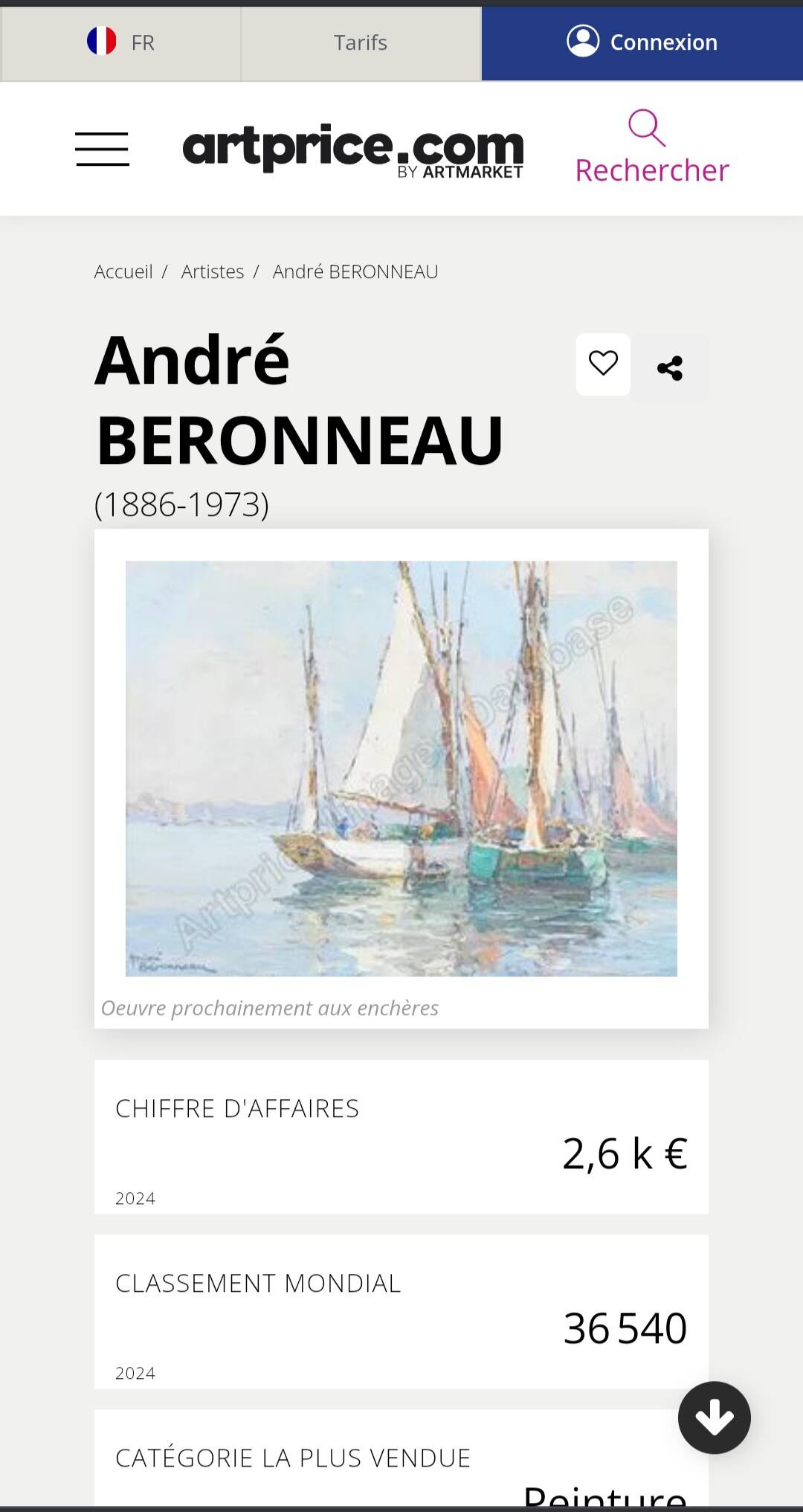 Impressionist watercolour - André Beronneau - Paris, the Seine - 1920