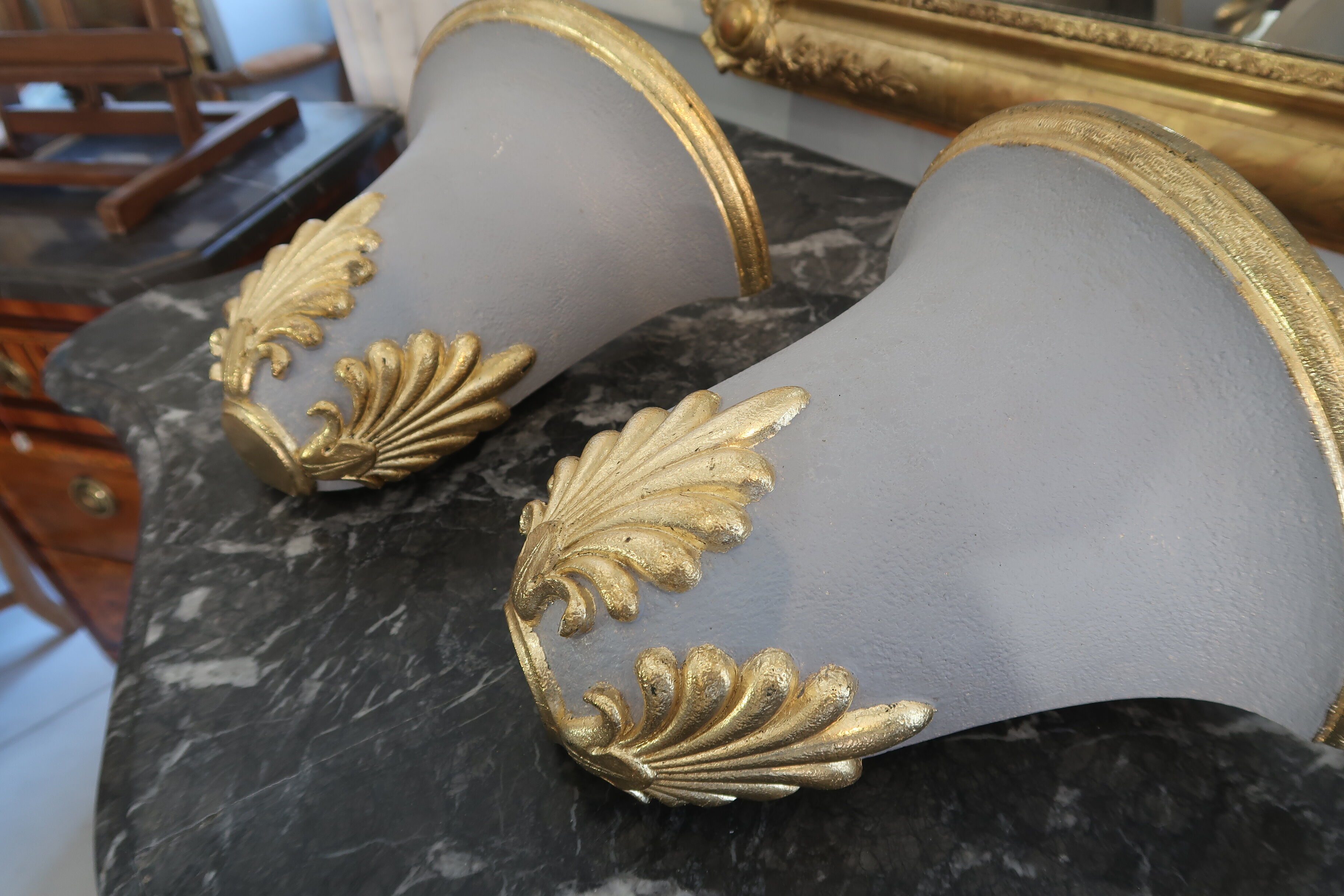 Pair of empire style wall lamps