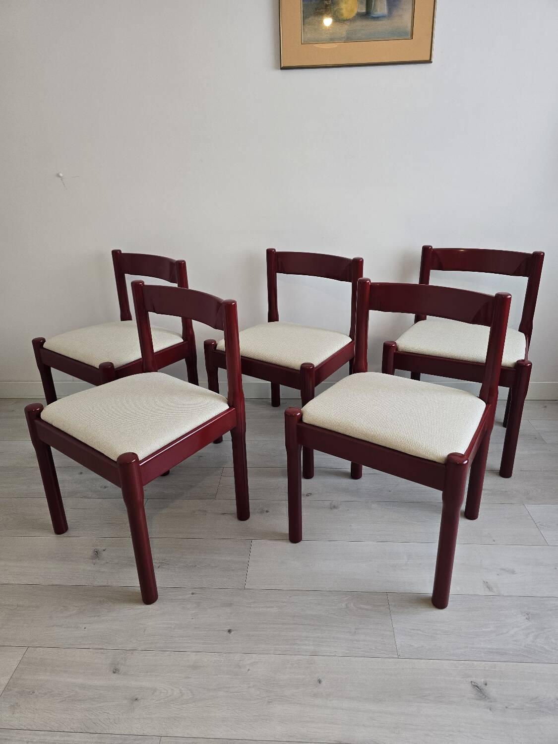 5× cassina carimate chairs door vico magistretti