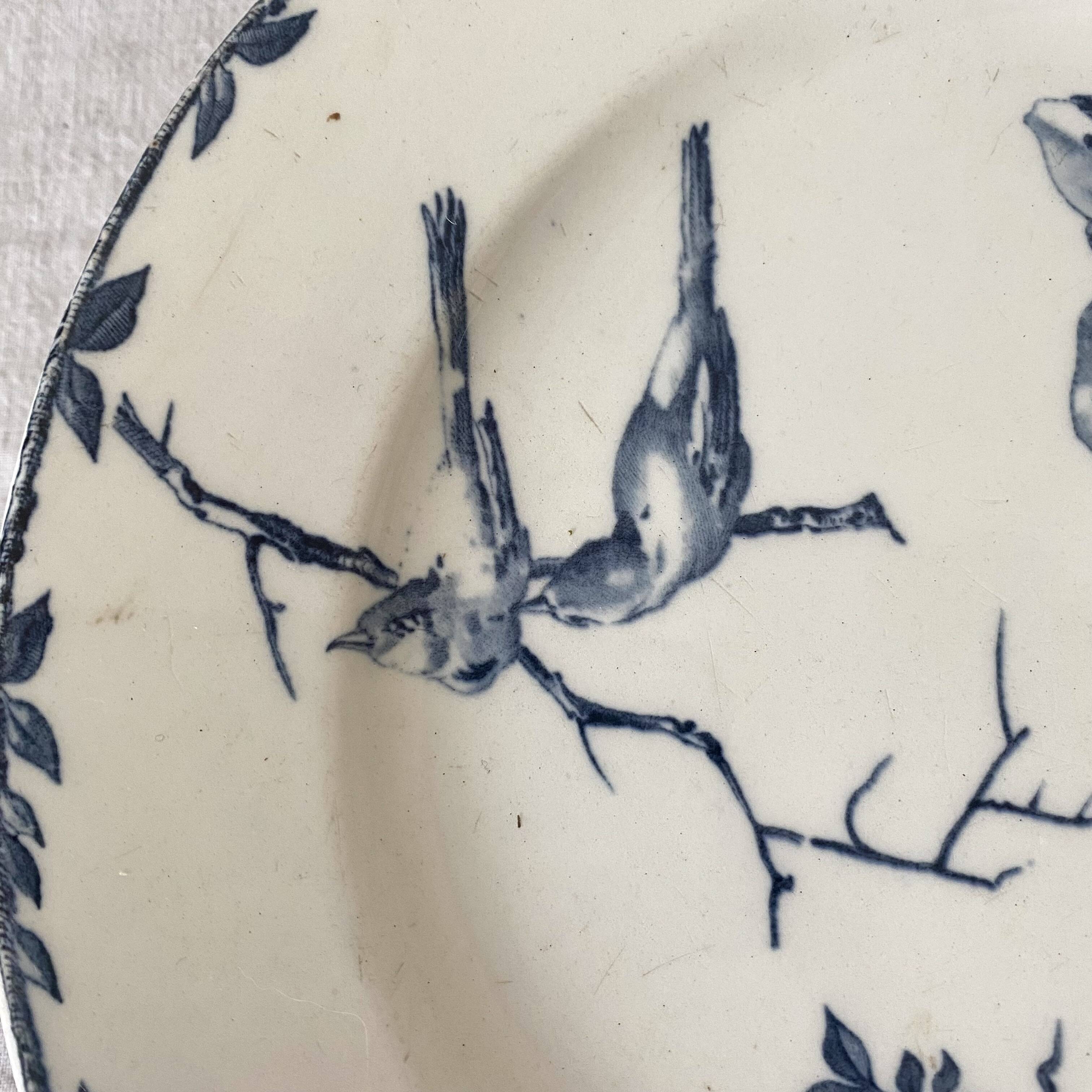 Earthenware compotier, oxford blue, hb & cie choisy le roi
