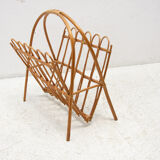 Mid century rattan magazine rack by Jan Kalous for ÚLUV, 1960´s, Czechoslovakia