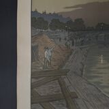 Lithograph by Henri Rivière The Pont des Saints-Pères and the Louvre