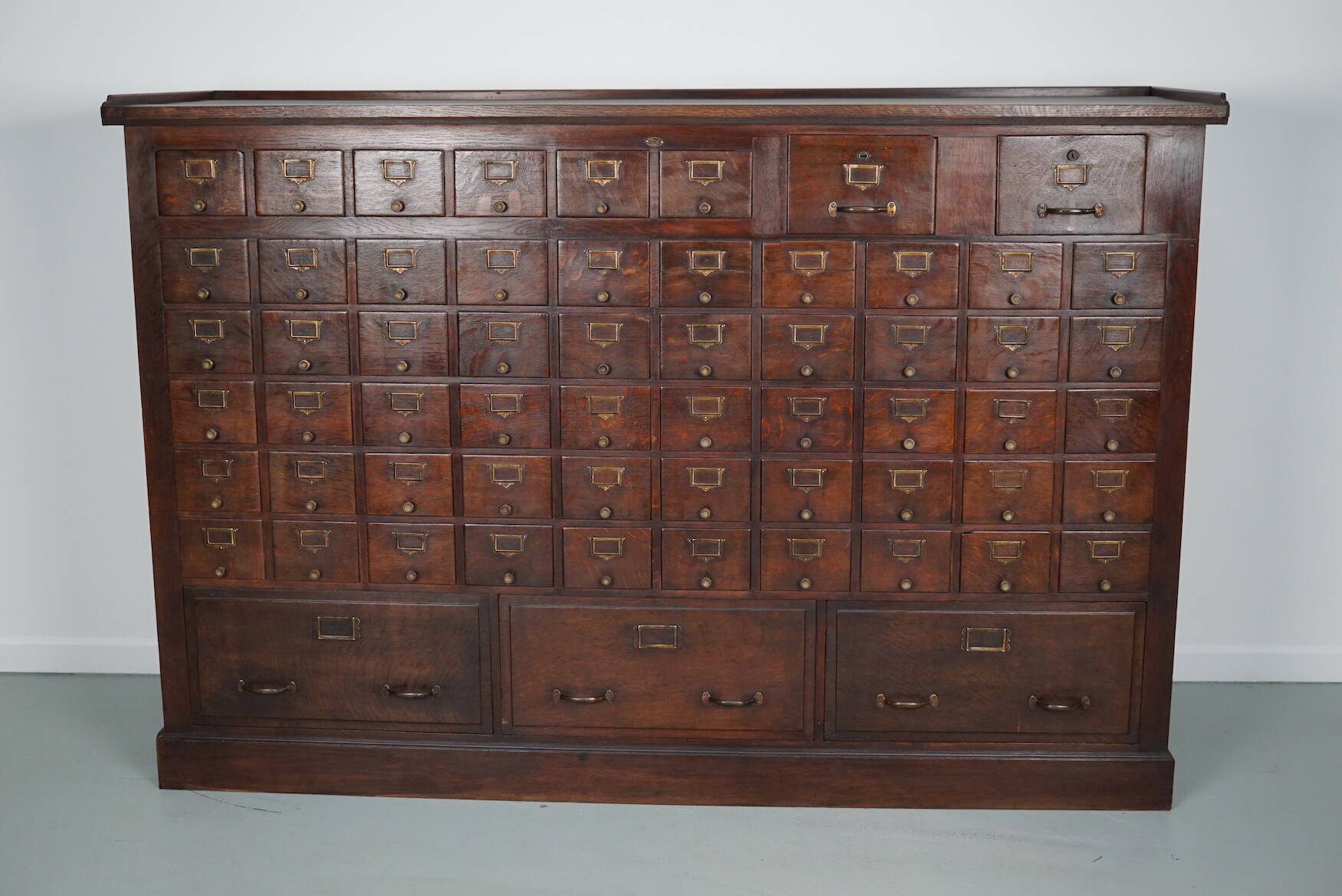 Large French oak notary apothecary cabinet / filing cabinet, 1920/30s