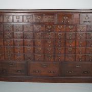 Large French oak notary apothecary cabinet / filing cabinet, 1920/30s