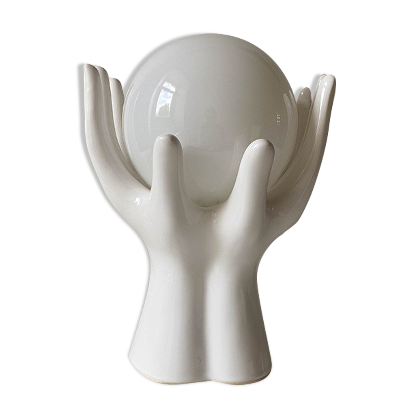 Hand lamp ceramic opal globe