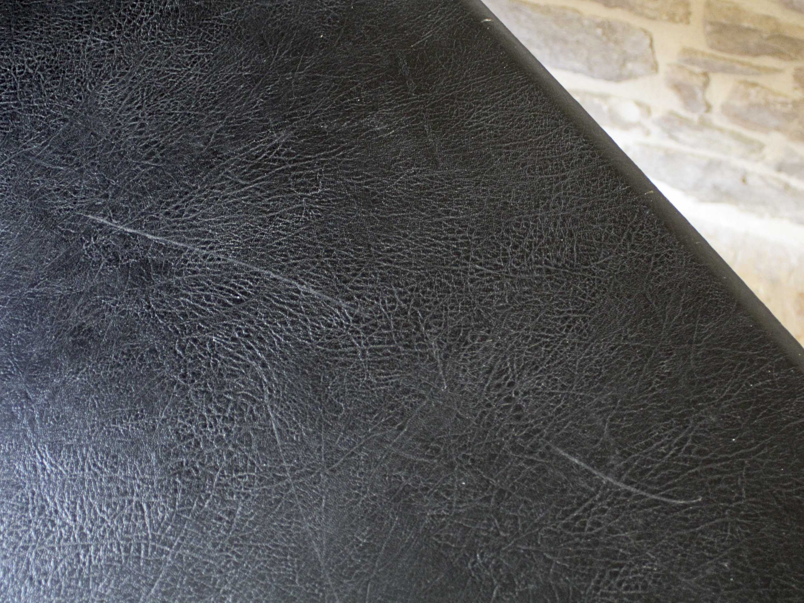 Desk 60s in metal wood and imitation leather