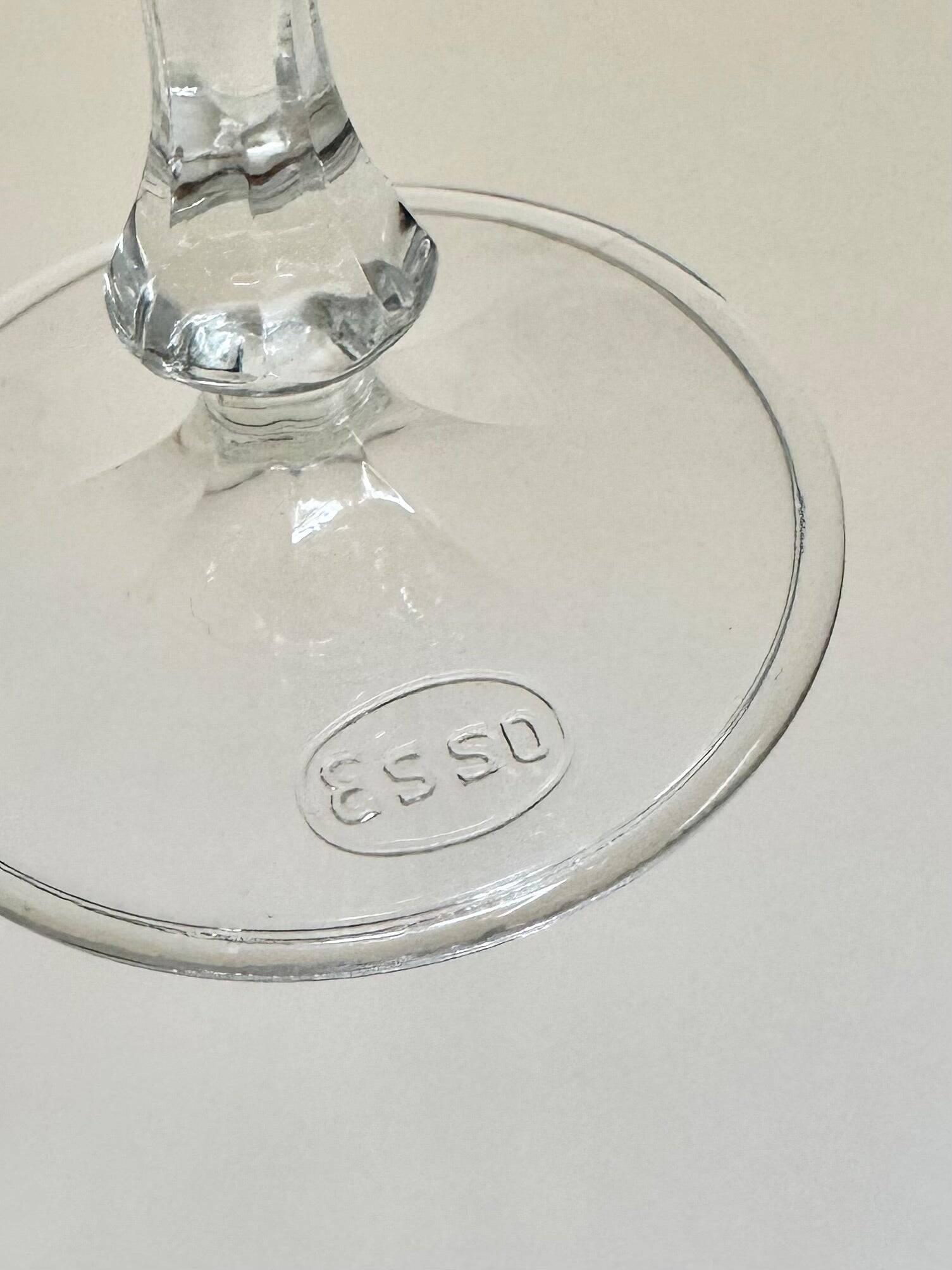 Set of five wine glasses