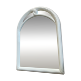 Vintage Art Deco style mirror in stained white wood.