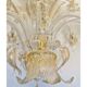Opulent Gold and Clear Murano Glass Chandelier with Flowers and Leaves