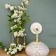 Vintage glass wall lamp with a white Clichy shade.