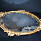 Antique mirror tray Centerpiece mainly in bronze and mercury glass